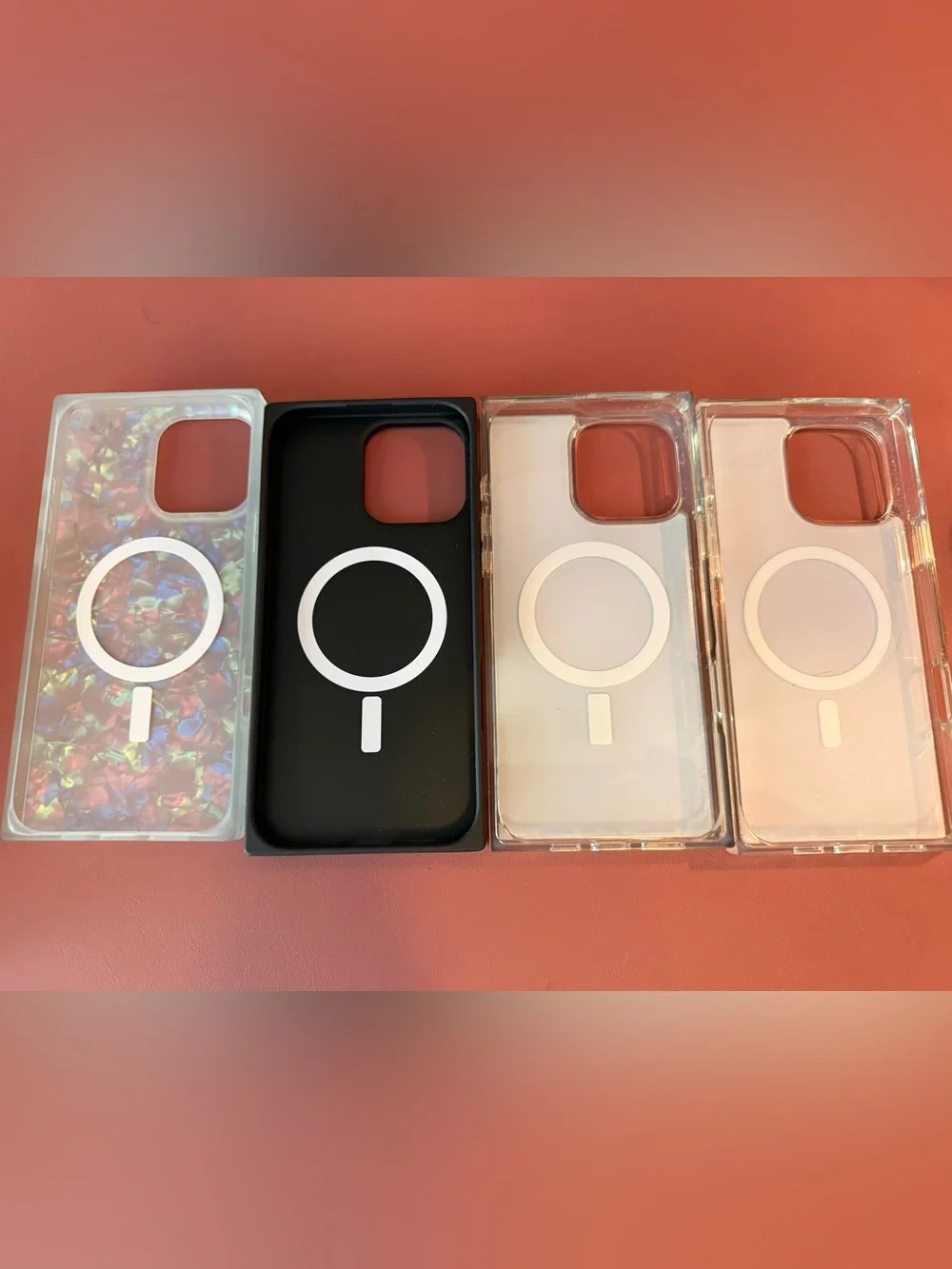 FLAUNT Phone 16 ProMax Case Bundle - Burgundy, Maroon, Beige, Iridescent